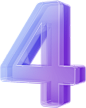 Number 4 Glass 3D Render