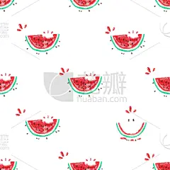 西瓜,四方连续纹样,可爱的,华丽的,清新,纺织品,食品,壁纸,现代,复古