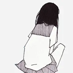 手绘动漫风女生坐着背影图案高清素材 平面 免费下载 页面网页 平面电商 创意素材 png素材