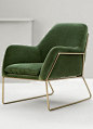 Frame armchair, £599 http://MADE.COM It makes a feature of its structure. Slender yet strong, its elegant brass frame supports the back and arms, seamlessly transitioning into the legs of the chair, giving an industrial feel to every living room.