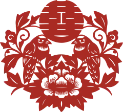 窗花 民俗 剪纸剪影 喜庆 喜 成亲 新婚 新年 素材(2838)