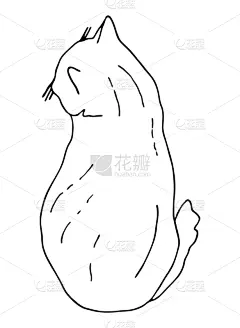 轮廓,猫,可爱的,图画书页,小猫,矢量,轮廓线画,绘画插图,贺卡,动物手