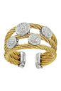 Charriol Classique Pave Diamond Circle 3 Cable Cocktail Ring - 0.07 ctw@北坤人素材
