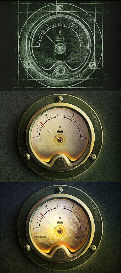 超级写实的仪表盘图标设计欣赏