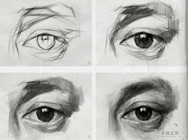 素描五官的眼睛画法