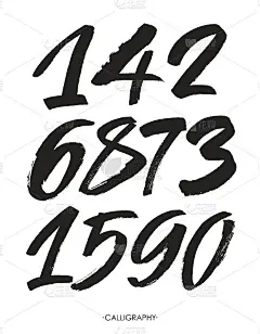 矢量套书法丙烯或墨水数字
