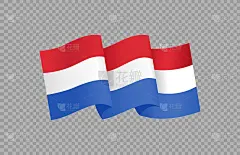 Waving flag of Netherlands isolated  on png or tra