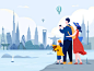 Travel landscape child family building world landmark city journey trip travel woman girl affinity designer uran boy man people character illustration design