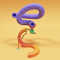 SMOOOTH ALPHABET : Smooth alphabet for 4th edition of 36daysoftype. Exploring the soft world of 3d. 