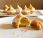 choux au citron meringués, crème citron, pâte à choux, meringue,: 