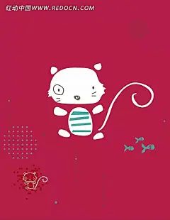 卡通动物插画有眼圈的长尾巴小猫背景素材|长尾巴|底纹|卡通动物插画|猫咪|矢量素材|小猫|小鱼|眼圈|猫猫咪小猫可爱|猫咪可爱猫咪|猫小猫猫咪白猫|猫咪咪的一家