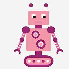 手绘粉红色机器人免抠素材_新图网 https://ixintu.com 形状 手绘 机器人 粉红色