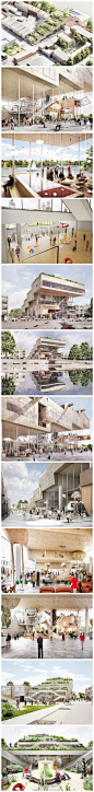 【荷兰ArtA文化中心国际竞赛：空中花园byNL ARCHITECTS】NL architects这次也沿用了自己惯用的套路，丰富的层次以及趣味性，当然少不了屋顶上的花园。概念为”urban moraine（城市冰碛）”建筑的形式感不强，强调人的参与性，人与建筑的关系。http://t.cn/8Fmdhob