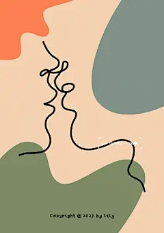 极简抽象线条插画 人物装饰画 ins扁平风_4_一枚洋柿子_来自小红书网页版