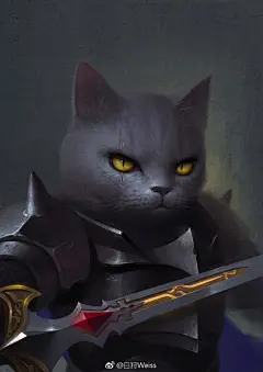 #飞乐鸟分享#  
帝国喵喵们！
手绘猫版王子复仇记 
可爱中透着英俊 
插画来自作者@白狩Weiss ​​​​