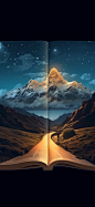 bradley322_a_book_in_a_mountain_road_at_night_in_the_style_of_c_a0d8f37e-d4bd-4723-b090-6949d87fcd36.png (736×1600)