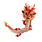 春节新年新春龙年中式3D红色龙动物元素素材