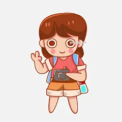 摄影摄像萌妹子拍照图片大小1024x1024px 图片尺寸179.16 KB 来自PNG搜索网 pngss.com 免费免扣png素材下载！背包#背包客#比v#观光#观光客#假期#卡通手绘#开心#可爱#驴友#旅客#旅游#萌#