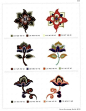 中国传统敦煌纹样及配色。 ​​​​