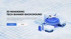 11款3D立体科技感数据安全Banner海报PSD模板设计素材