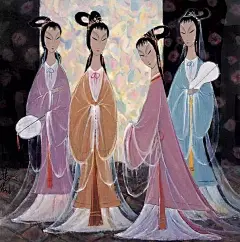 纤裳飘袂若舞。清妆柳眉轻描，绰约如许。 泠泠弦音，漫传今宵心语。 此生约、休负人心，携子手、风雨同赴。 共沉沦、天上人间，美眷效神侣。 图：林风眠仕女画 更多精彩敬请关注：@书画界  #书画知识大全##书画界#