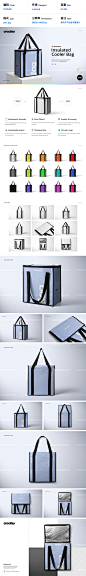 1401545 Insulated Cooler Bag Mockup 冷藏保温袋送餐外卖多角度样机素材 creatsy