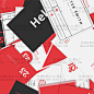超简洁风红白黑色系列名片卡片模板psd源文件设计素材-淘宝网