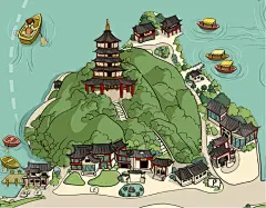 杭州旅游手绘地图 - 蚂蜂窝
