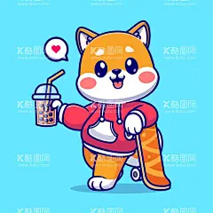 卡通小狗奶茶滑板  - 源文件下载【酷图网】萌犬,可爱卡通狗,狗造型,小狗,漫画狗,原创卡通狗,狗,矢量狗,狗表情包,骨头,宠物店,宠物,动物,小狗矢量背景,VI,包装纸,宠物之家,狗狗图案,狗卡通形象,吉祥物狗,卡通狗素材,卡通狗,卡通动物,动漫卡通,可爱,贺卡,动物插,画,插画,儿童绘本,儿童画画,可爱狗,萌,Q版,表情包,吉祥物