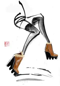 【时尚服装手绘插画设计图集下载】人物绘画插画服装设计作品参考