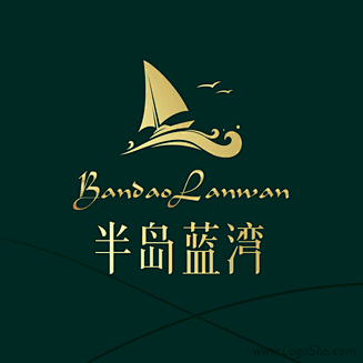 半岛蓝湾地产Logo设计