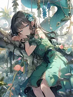 Midjourney练习分享（2）树上小女孩 - 小红书