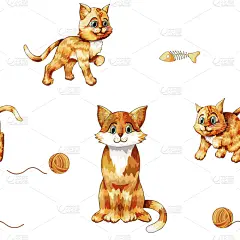 可爱的,四方连续纹样,色彩鲜艳,小山羊,纺织品,壁纸,自然美,动物,尾巴,坐