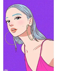 “色”搭女孩，绘制人物插画巧搭亮色系列 

IG：hime_illustrator  #优设每日灵感# ​​​​
