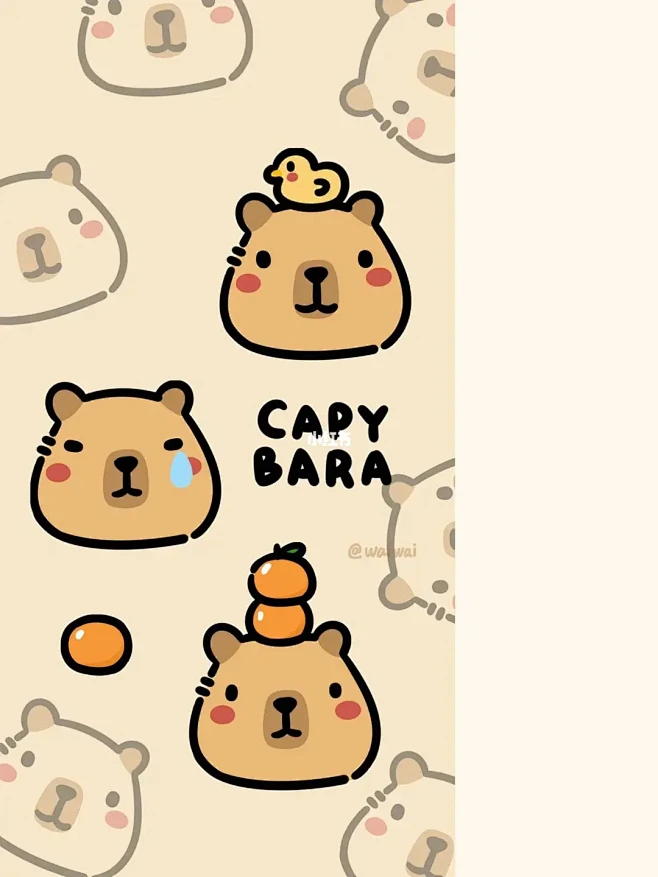原创壁纸｜卡皮巴拉｜可爱壁纸