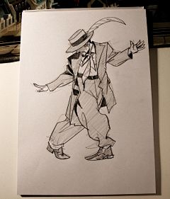 Photo by Miacat on September 01, 2024. 可能是包含下列内容的涂鸦：长大衣、圆顶礼帽、稻草人、钢笔和草图.