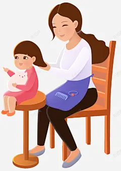 母亲节手绘温馨母女插画 设计图片 免费下载 页面网页 平面电商 创意素材