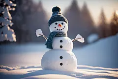 冬天户外冬季雪人摄影图