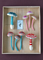 Needle-felted Mushrooms毛毡香菇君。。