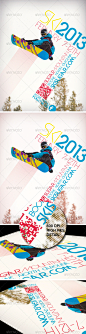 A4 Ski & Snowboard Winter Event/Party Flyer - GraphicRiver Item for Sale