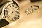 Silver Wedding Rings Near Silver Round Analog Watch