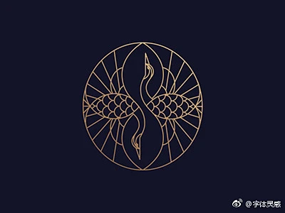 鹤元素Logo设计 -花瓣网