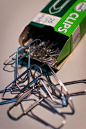 Stainless Steel Clips on White Table