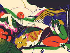 桑屿采集到纹理质感-插画