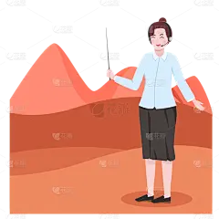 手绘女孩人物角色导游元素4