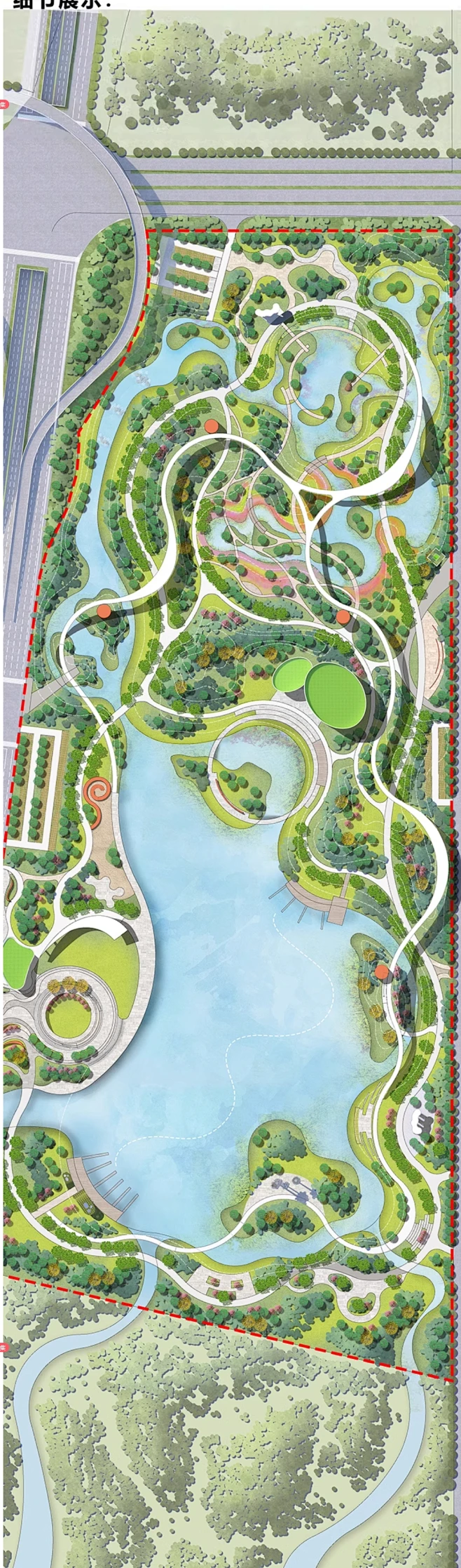 2024现代城市公园景观彩平图PSD素材市政公园景观设计彩平PS素材-花瓣网