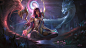 General 7680x4320 Karma Karma (League of Legends) dragon League of Legends Riot Games Support (League Of Legends) supporters sup GZG 4K digital art women heterochromia