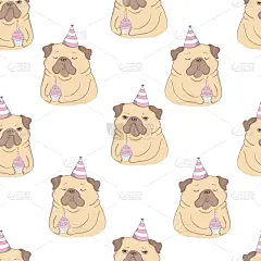 巴哥犬,四方连续纹样,分离着色,可爱的,宠物,纯种犬,图像,壁纸,收集,设计