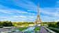 General 1920x1080 architecture tower France French Eiffel Tower trees sky clouds water