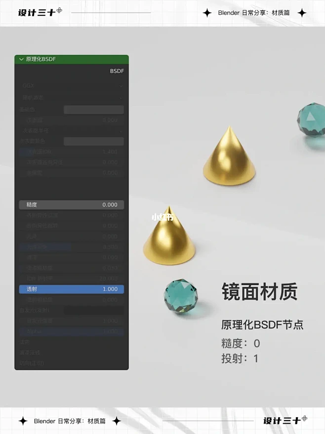 blender  材质篇：5种基础材质方...